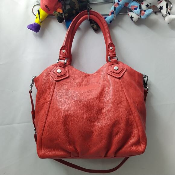 Marc by Marc Jacobs Classic Q Scarlet Red Leather Double Handles Shoulder Bag - Picture 6 of 16